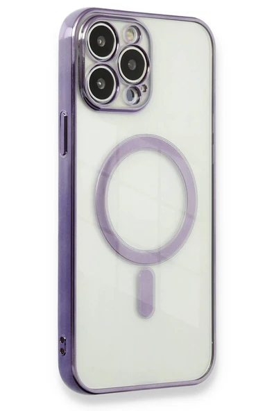 iPhone 13 Pro Max Kılıf Magneticsafe Lazer Silikon - Mor ürün görseli