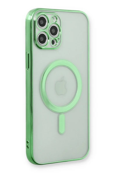 iPhone 12 Pro Kılıf Magneticsafe Lazer Silikon - Haki Yeşil ürün görseli