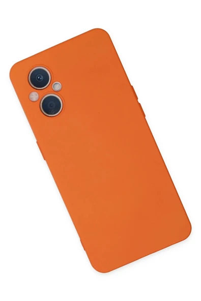 Oppo Reno 7 Lite Kılıf Nano içi Kadife Silikon - Turuncu - Resim 3