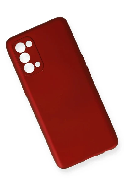 Oppo Reno 5 Kılıf First Silikon - Bordo - Resim 3