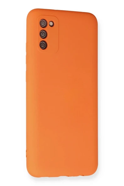 Samsung Galaxy A02S Kılıf Nano içi Kadife Silikon - Turuncu - Resim 2