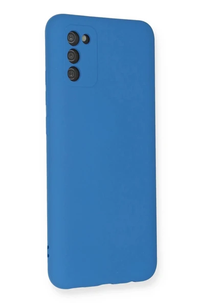 Samsung Galaxy A02S Kılıf Nano içi Kadife Silikon - Mavi - Resim 3