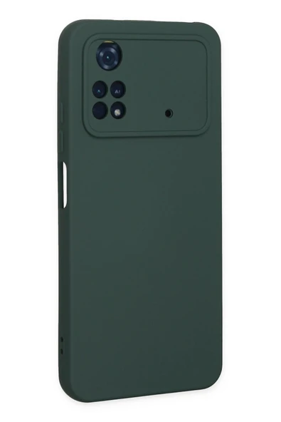 Xiaomi Poco M4 Pro 4G Kılıf Nano içi Kadife Silikon - Koyu Yeşil - Resim 3