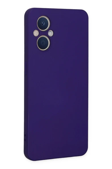 Oppo Reno 7 Lite Kılıf Nano içi Kadife Silikon - Mor - Resim 3