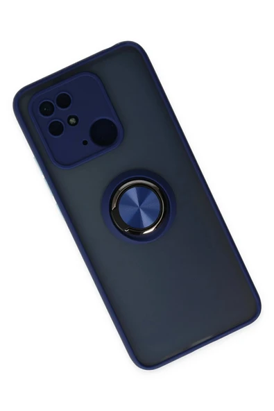Xiaomi Redmi 10C Kılıf Montreal Yüzüklü Silikon Kapak - Lacivert - Resim 3