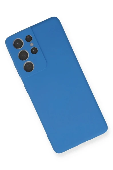 Samsung Galaxy S21 Ultra Kılıf Nano içi Kadife Silikon - Mavi - Resim 3
