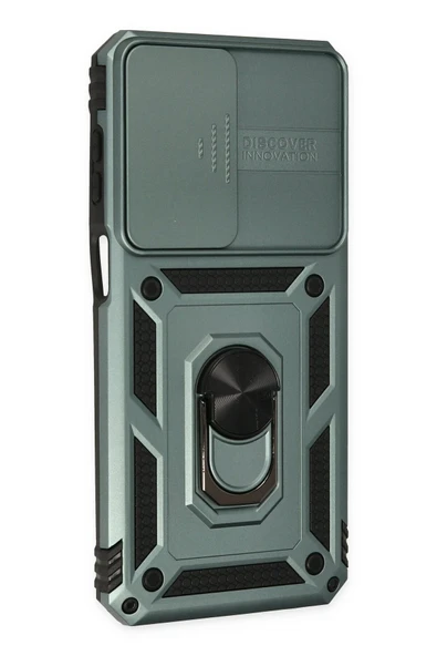 Samsung Galaxy M33 Kılıf Pars Lens Yüzüklü Silikon - Yeşil - Resim 2