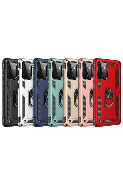 Samsung Galaxy A72 Kılıf Sofya Yüzüklü Silikon Kapak - Yeşil - Resim 4