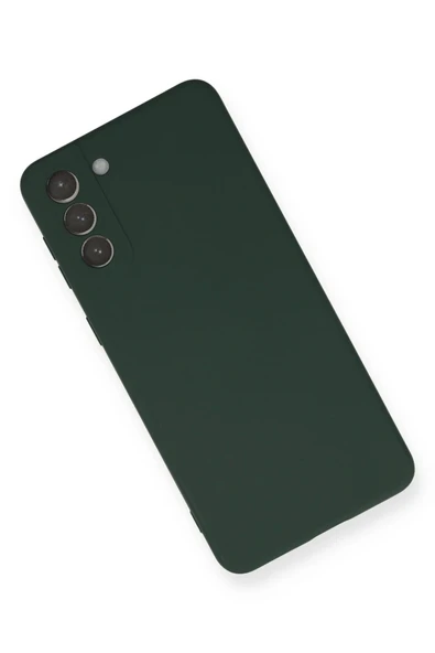 Samsung Galaxy S21 Plus Kılıf Nano içi Kadife Silikon - Koyu Yeşil - Resim 3