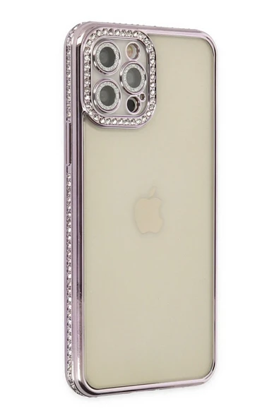 iPhone 12 Pro Kılıf Joke Taşlı Silikon - Mor ürün görseli