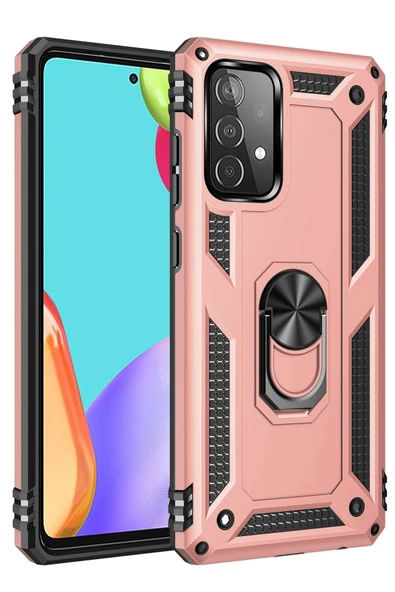 Samsung Galaxy A32 Kılıf Sofya Yüzüklü Silikon Kapak - Rose ürün görseli