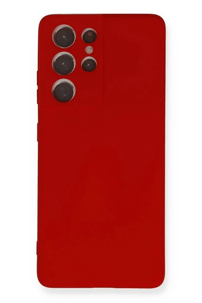 Samsung Galaxy S21 Ultra Kılıf Nano içi Kadife Silikon - Kırmızı ürün görseli