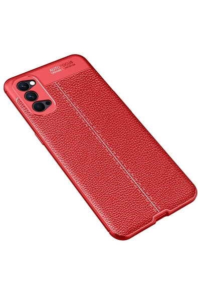 Oppo Reno 4 Kılıf Auto Focus Kapak - Kırmızı - Resim 2