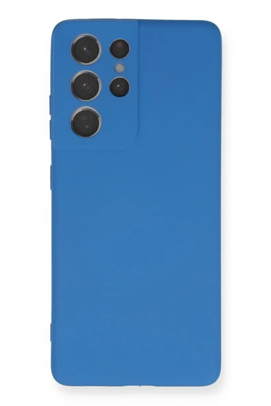 Samsung Galaxy S21 Ultra Kılıf Nano içi Kadife Silikon - Mavi ürün görseli