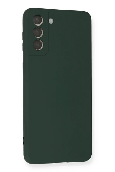 Samsung Galaxy S21 Plus Kılıf Nano içi Kadife Silikon - Koyu Yeşil - Resim 2