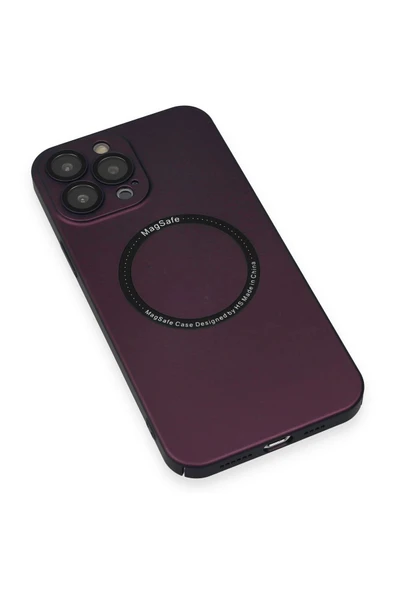 iPhone 13 Pro Kılıf Jack Magneticsafe Lens Silikon - Mürdüm - Resim 5