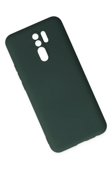 Xiaomi Redmi 9 Kılıf Nano içi Kadife Silikon - Koyu Yeşil - Resim 3