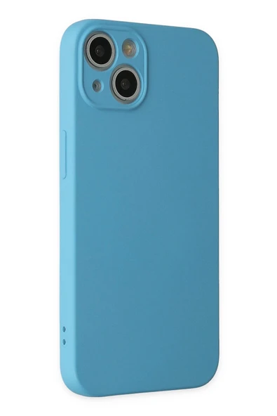 iPhone 13 Mini Kılıf Nano içi Kadife Silikon - Mavi - Resim 2