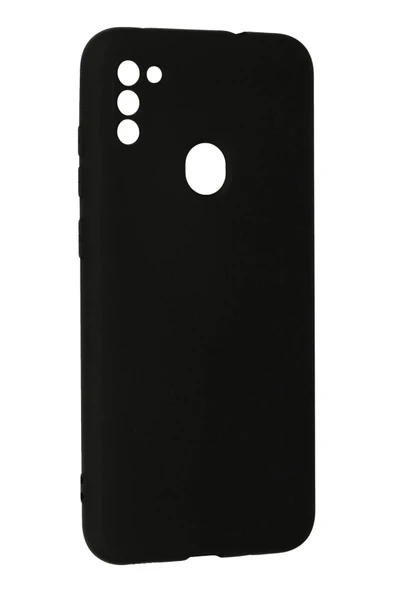 Samsung Galaxy A11 Kılıf Nano içi Kadife Silikon - Siyah - Resim 3