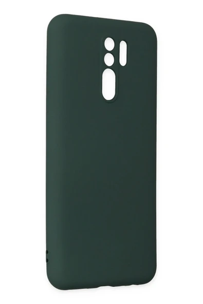 Xiaomi Redmi 9 Kılıf Nano içi Kadife Silikon - Koyu Yeşil - Resim 2