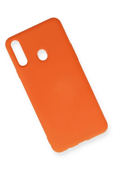 Samsung Galaxy A20S Kılıf Nano içi Kadife Silikon - Turuncu - Resim 2