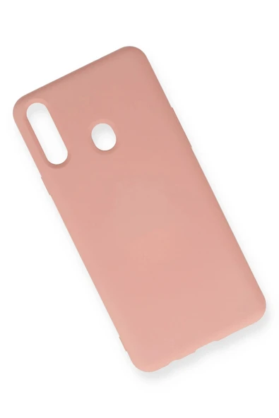 Samsung Galaxy A20S Kılıf Nano içi Kadife Silikon - Pudra - Resim 2