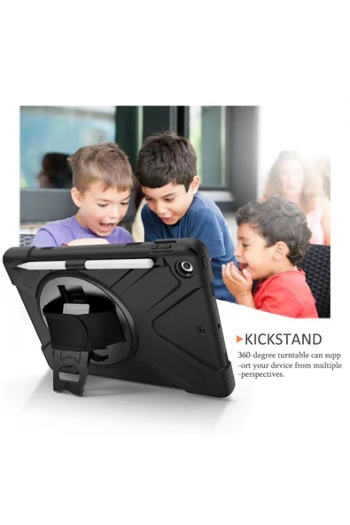 iPad 10.2 (7.nesil) Kılıf Amazing Tablet Kapak - Siyah - Resim 3