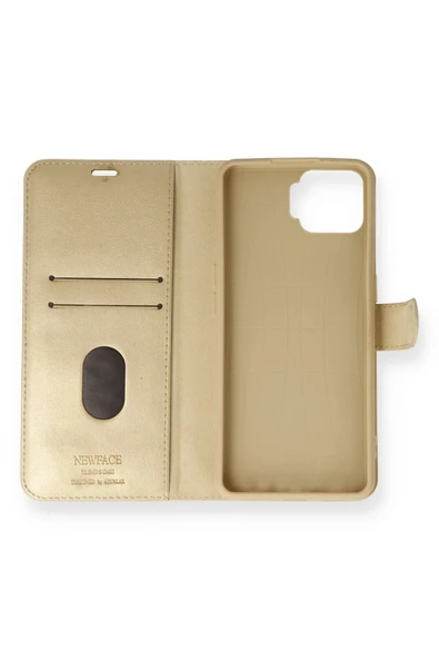 Oppo A73 Kılıf Trend S Plus Kapaklı Kılıf - Gold - Resim 2