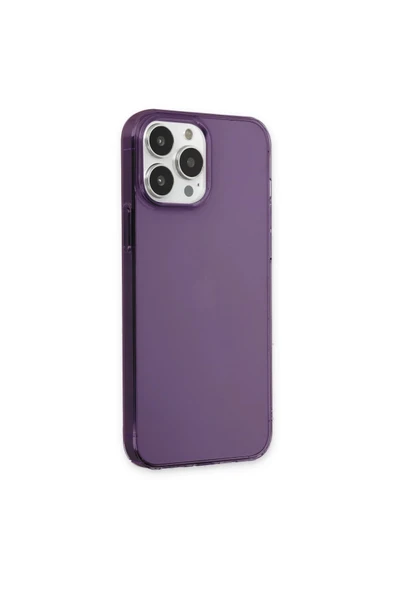 iPhone 13 Pro Max Kılıf Pc Sert Şeffaf Kapak - Mor - Resim 2
