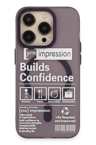 iPhone 14 Pro Kılıf Apollo Magneticsafe Desenli Kapak - Apollo Mor - 6 - Resim 3