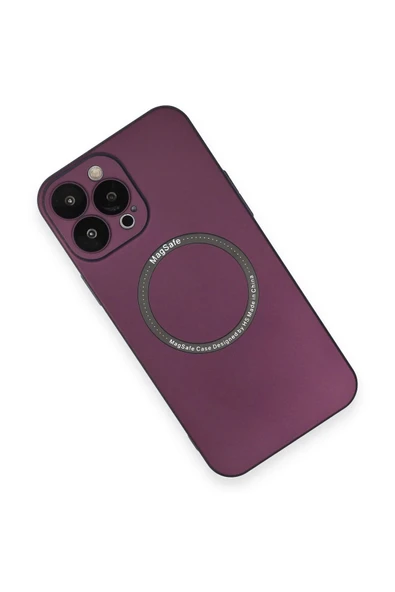iPhone 13 Pro Kılıf Jack Magneticsafe Lens Silikon - Mürdüm - Resim 3