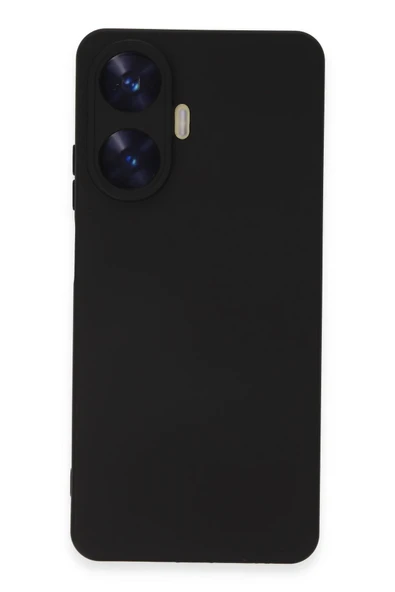 Realme C55 Kılıf Nano içi Kadife Silikon - Siyah - Resim 4
