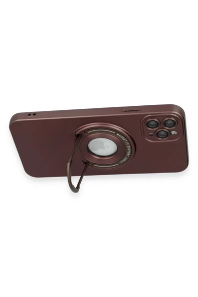 iPhone 12 Pro Max Kılıf Lukka Magneticsafe Kapak - Kahverengi - Resim 4