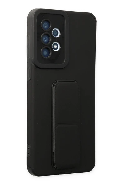 Samsung Galaxy A33 5G Kılıf Mega Standlı Silikon - Siyah - Resim 2