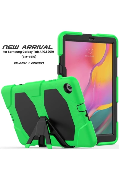 Samsung Galaxy T510 Tab A 10.1 Kılıf Griffin Tablet Kapak - Yeşil - Resim 2