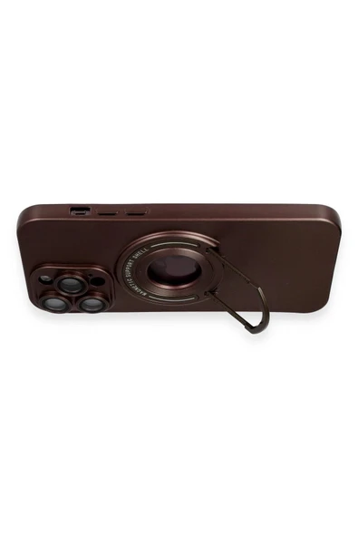 iPhone 13 Pro Max Kılıf Lukka Magneticsafe Kapak - Kahverengi - Resim 3