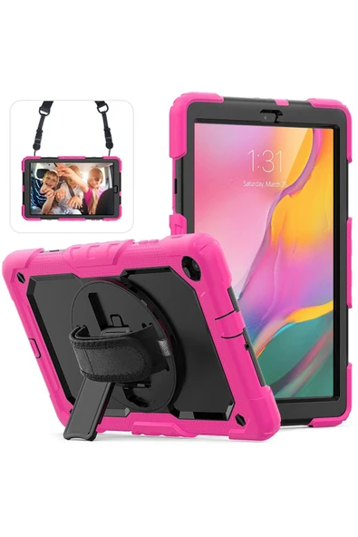 Samsung Galaxy T510 Tab A 10.1 Kılıf Pars Tablet Kapak - Pembe ürün görseli