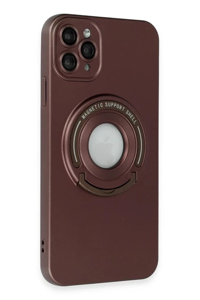 iPhone 12 Pro Max Kılıf Lukka Magneticsafe Kapak - Kahverengi - Resim 2