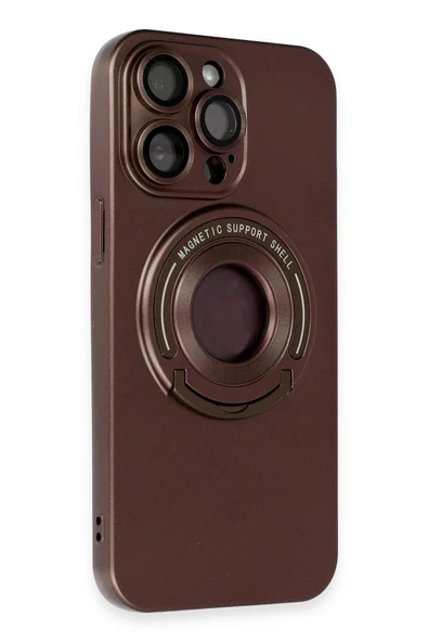 iPhone 13 Pro Max Kılıf Lukka Magneticsafe Kapak - Kahverengi - Resim 2