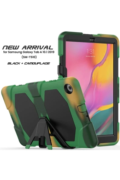 Samsung Galaxy T510 Tab A 10.1 Kılıf Griffin Tablet Kapak - Kamuflaj - Resim 2