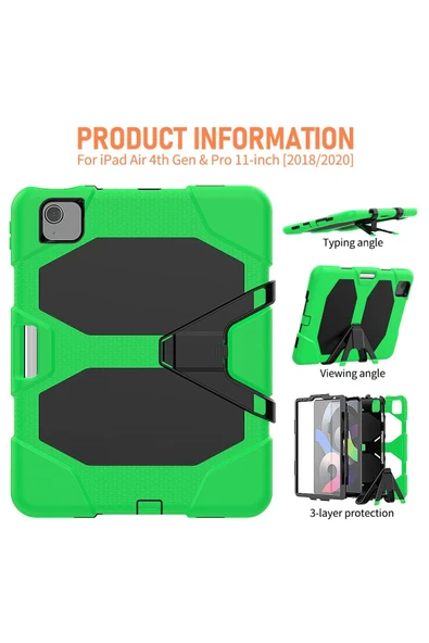 iPad Pro 11 (2020) Kılıf Griffin Tablet Kapak - Yeşil - Resim 4
