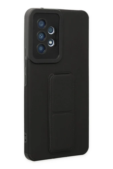 Samsung Galaxy A53 5G Kılıf Mega Standlı Silikon - Siyah - Resim 2