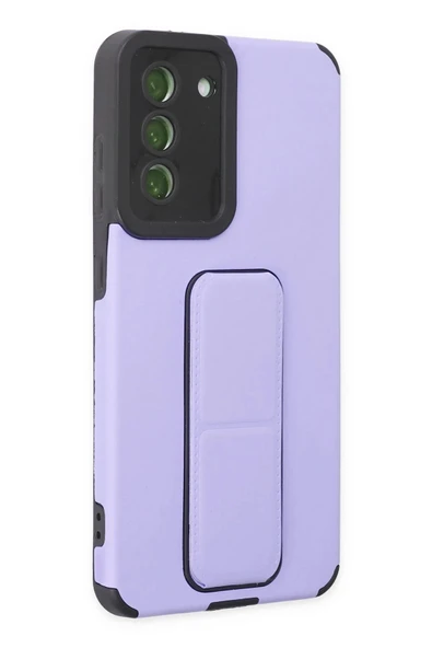 Samsung Galaxy S21 FE Kılıf Mega Standlı Silikon - Lila - Resim 2