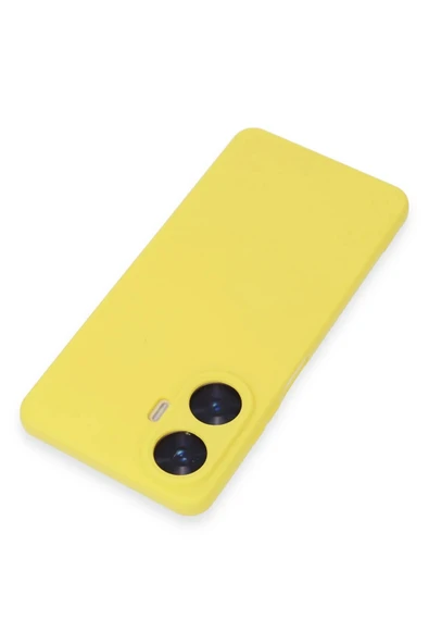 Realme C55 Kılıf Nano içi Kadife Silikon - Sarı - Resim 3