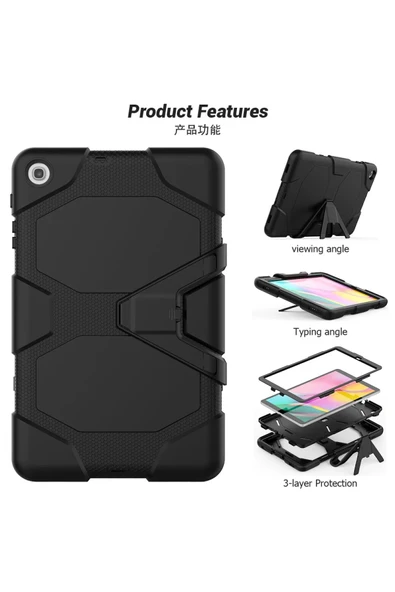 Samsung Galaxy T510 Tab A 10.1 Kılıf Griffin Tablet Kapak - Siyah - Resim 3