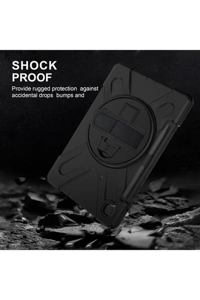 Samsung Galaxy P610 Tab S6 Lite 10.4 Kılıf Amazing Tablet Kapak - Siyah - Resim 5