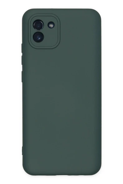 Samsung Galaxy A03 Kılıf Nano içi Kadife Silikon - Koyu Yeşil ürün görseli