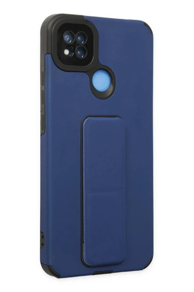 Xiaomi Redmi 9C Kılıf Mega Standlı Silikon - Mavi - Resim 2