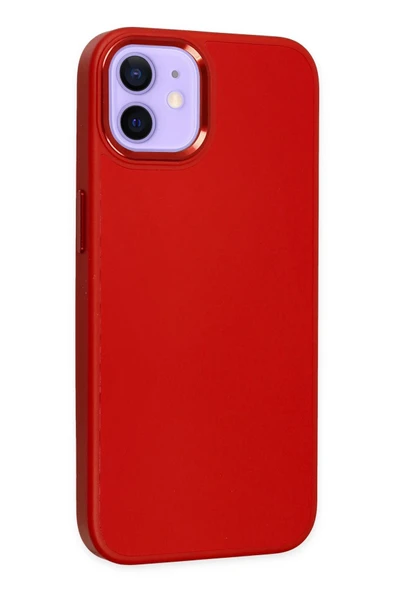 iPhone 12 Kılıf Asya Deri Silikon - Kırmızı - Resim 2