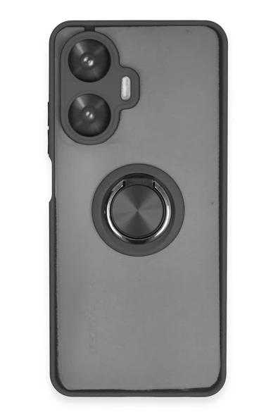 Realme C55 Kılıf Montreal Yüzüklü Silikon Kapak - Siyah ürün görseli